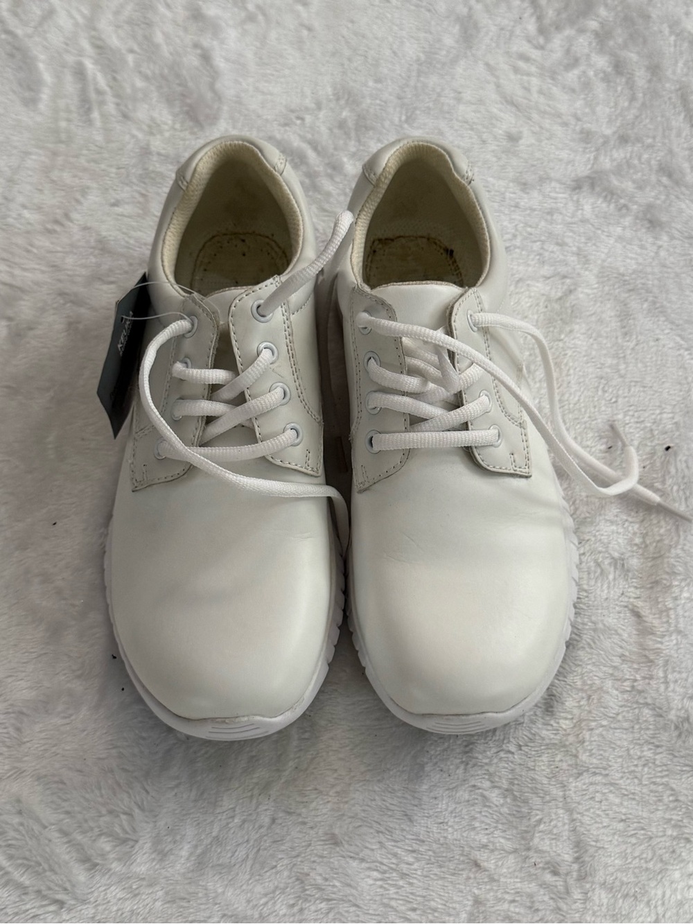 White Lace-Up Nursing Sneakers